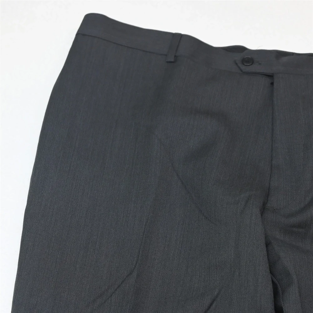 Pronto Uomo 46R 42x30 Gray Striped Wool Mens Jacket Pants Suit